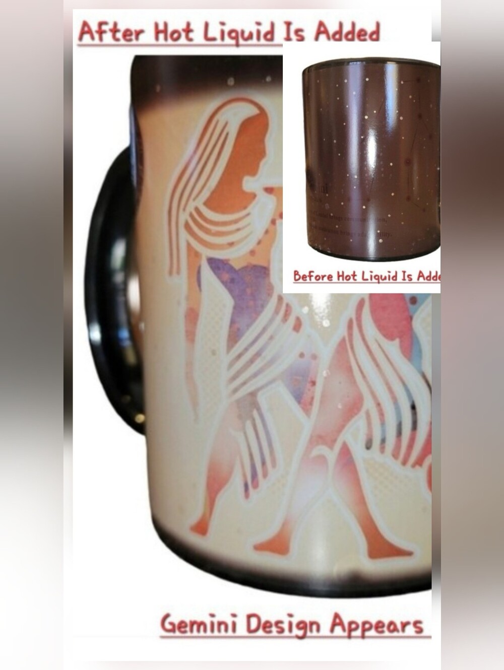 Gemini Twins Hot Transforming Mug Starts Dark Heat Turns It To Gemini Sign 10oz